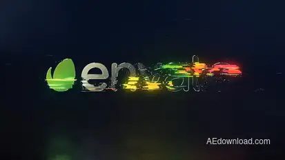 Rotating Glitch Logo Logo Stings template preview