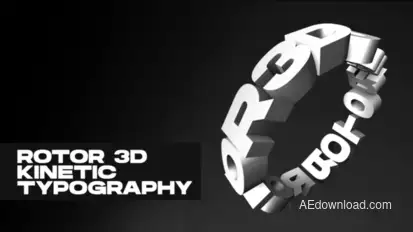 Rotor 3D Kinetic Typography Titles template preview