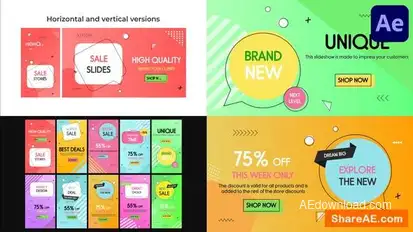 Rounded Sales Slides for After Effects Openers template preview