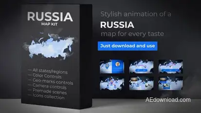 Russia Map - Russian Federation Map Kit Video Displays template preview