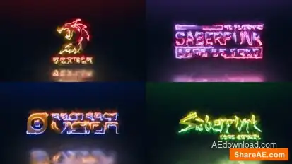 SaberPunk Logo Reveal (No Plugins) Logo Stings template preview