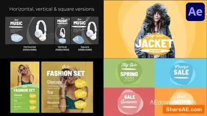 Sale Set Slides | After Effects Openers template preview