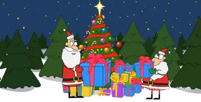  Santa is Opening a Present Openers template preview