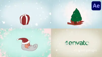 Santa Morphing Logo for After Effect Logo Stings template preview