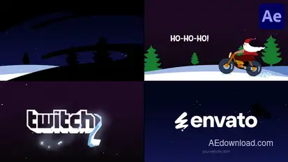 Santa On Bike Logo for After Effects Logo Stings template preview