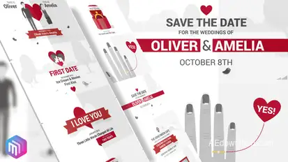 Save The Date - Video Wedding Invitation Openers template preview