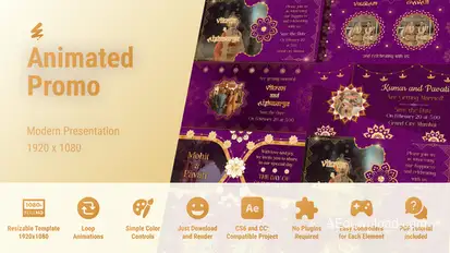 Save The Date Indian Invitation Video Displays template preview