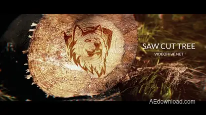 Saw Cut Tree Logo  | After Effects Template Logo Stings template preview