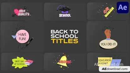 School Life Titles for After Effects Titles template preview
