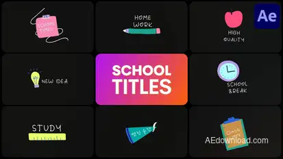 School Titles for After Effects Titles template preview