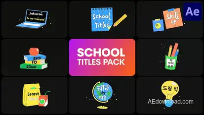School Titles Pack for After Effects Titles template preview