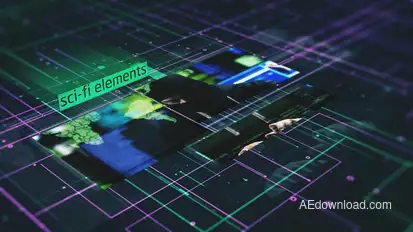 Sci-Fi Elements Slideshow Video Displays template preview