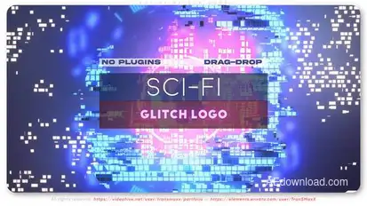 Sci-Fi Glitch Logo Logo Stings template preview