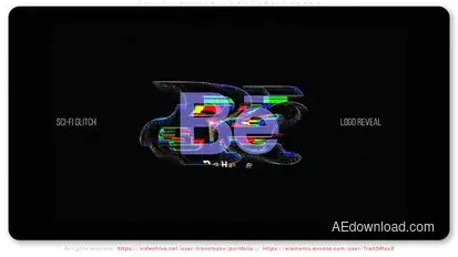 Sci-Fi Glitch Logotype Opener Logo Stings template preview