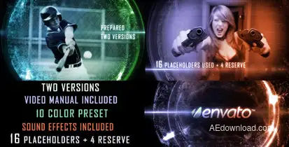 Sci-Fi Glitch Trailer (2 in 1) Video Displays template preview