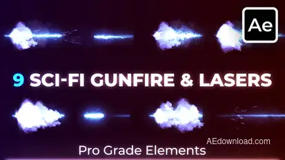 Sci-fi Gunfire & Laser Muzzle Flashes Elements template preview