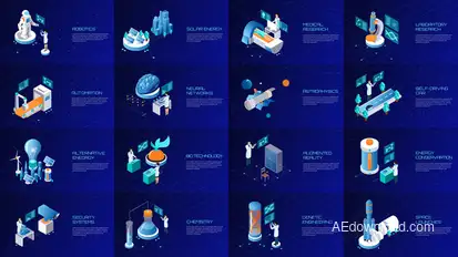 Science And Technology Isometric Concepts Elements template preview