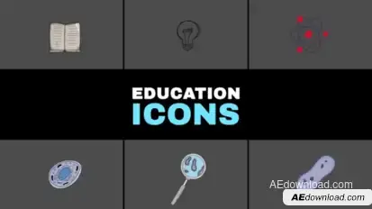 Science Education Icons for After Effects Elements template preview