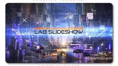 Scientific Laboratory Techno Slideshow Openers template preview