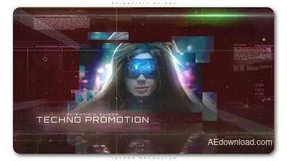 Scientific Slides Techno Promotion Video Displays template preview