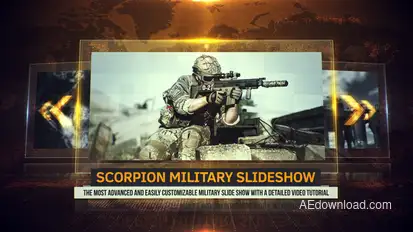 Scorpion Military Slideshow Video Displays template preview