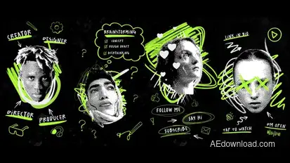 Scribble Head Collage Stories Openers template preview