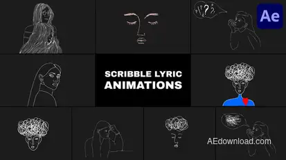 Scribble Lyric Animations for After Effects Elements template preview