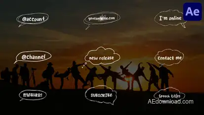 Scribble Speech Bubbles Titles for After Effects Titles template preview