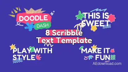Scribble Text Animation Titles template preview