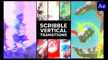 Scribble Vertical Transitions | After Effects Elements template preview