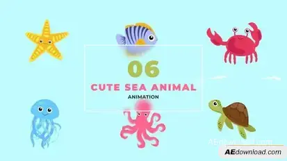 Videohive Sea Animal Flat Vector Animation Scene Elements template preview