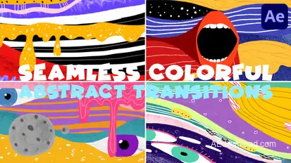 Seamless Colorful Abstract Transitions | After Effects Elements template preview
