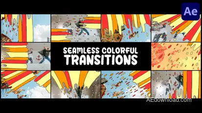 Seamless Colorful Transitions | After Effects Elements template preview