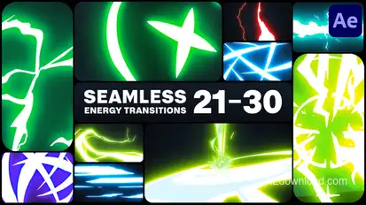 Seamless Energy Transitions for After Effects Elements template preview