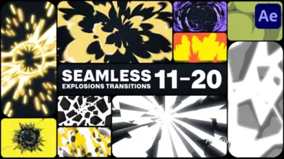 Seamless Explosions Transitions for After Effects Elements template preview