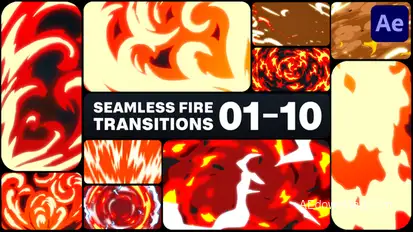 Seamless Fire Transitions for After Effects Elements template preview