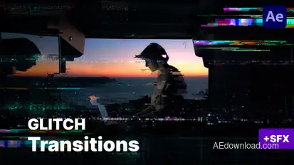 Seamless Glitch Transitions Elements template preview