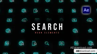 Search Neon Icons Elements template preview