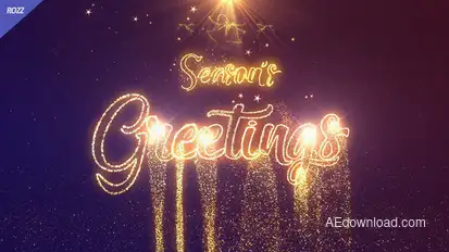 Seasons Greetings Line Gold Logo Stings template preview