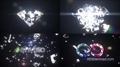 Shattered Diamond Logo Text Reveal Logo Stings template preview