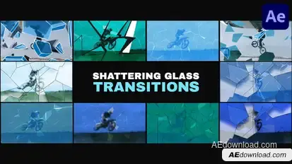 Shattering Glass Transitions | After Effects Elements template preview
