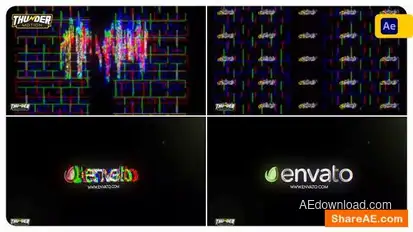 Shining Glitch Logo Reveal Logo Stings template preview