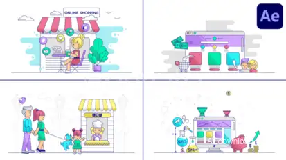 Shopping And Finance Explainers for After Effects Titles template preview
