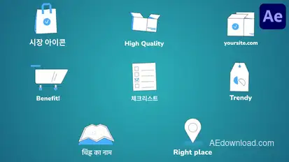 Shopping Market Icons And Titles for After Effects Titles template preview