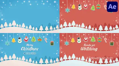 Short Christmas Intro for After Effects Logo Stings template preview