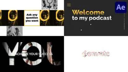 Short Podcast Intro | After Effects Elements template preview