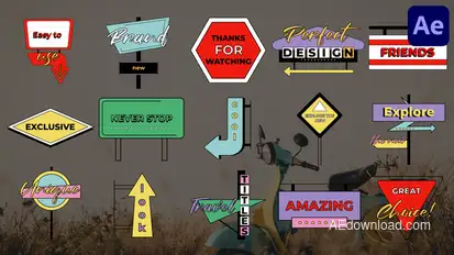 Signs and Pointers Titles for After Effects Titles template preview