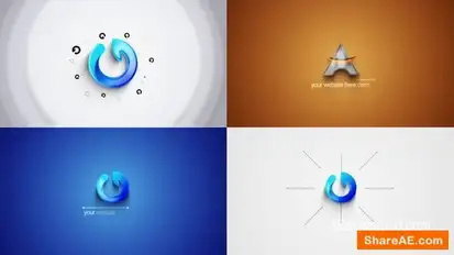 Simple 3D logo reveal Openers template preview