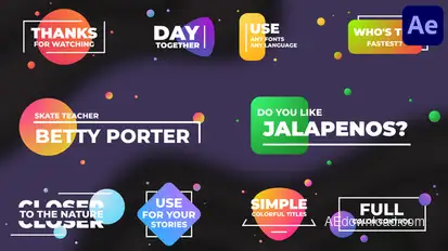 Simple Colorful Titles for After Effects Titles template preview