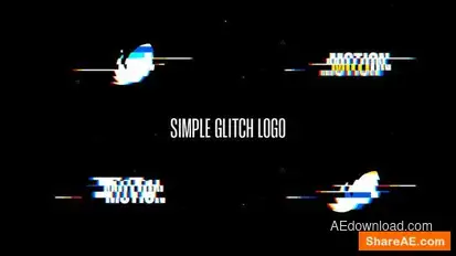 Simple Glitch Logo Logo Stings template preview